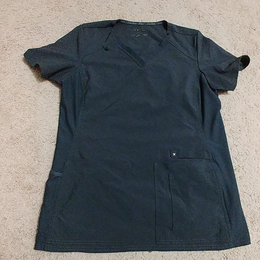 Cherokee pewter grey scrub top medium